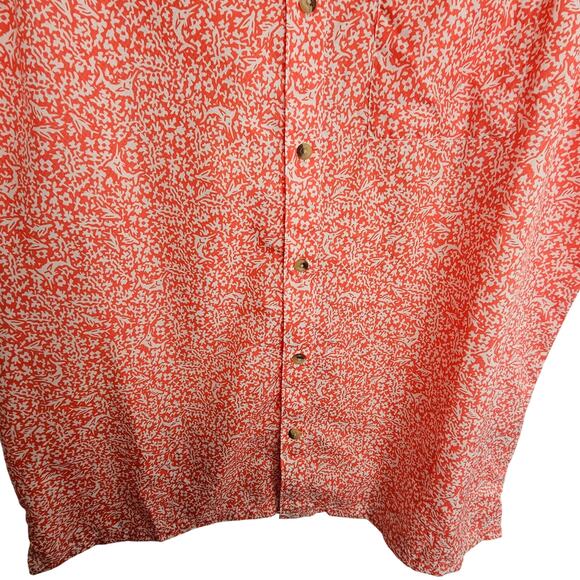 Columbia PFG Short Sleeve Vented Fishing Shirt Orange White Men L Button Front - Picture 3 of 10